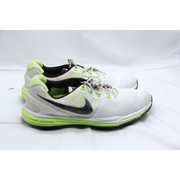 Nike Lunar Control 2 Golf Shoes Mens 10 White Yellow Spiked Lunarlon 704665-102 - Picture 1 of 9
